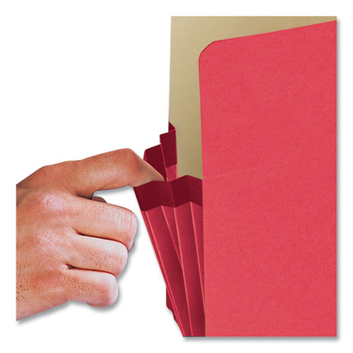 Picture of Colored File Pockets, 3.5" Expansion, Letter Size, Red