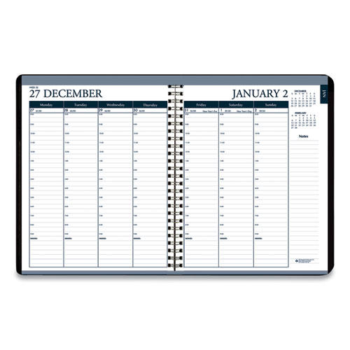 Picture of Recycled Monthly Weekly 7 Day Planner, 8.75 x 6.88, Black Cover, 12-Month (Jan to Dec): 2025