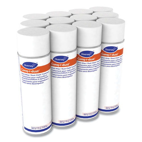 Picture of Conq-r-Dust Dust Mop/Dust Cloth Treatment, Amine Scent, 17 oz Aerosol Spray, 12/Carton