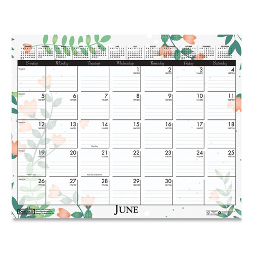 Picture of Recycled Wild Flower Wall Calendar, Wild Flowers Artwork, 15 x 12, White/Multicolor Sheets, 12-Month (Jan to Dec): 2024