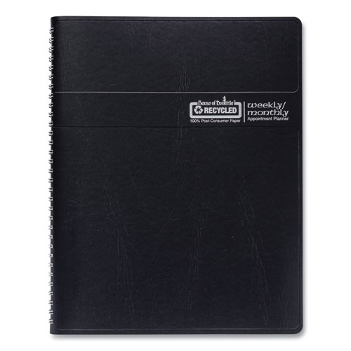 Picture of Recycled Monthly Weekly 7 Day Planner, 8.75 x 6.88, Black Cover, 12-Month (Jan to Dec): 2025