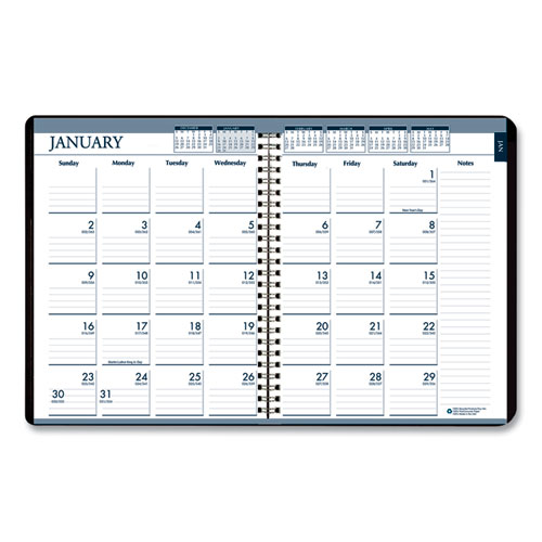 Picture of Recycled Monthly Weekly 7 Day Planner, 8.75 x 6.88, Black Cover, 12-Month (Jan to Dec): 2025