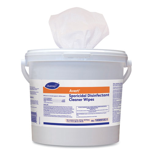 Picture of Avert Sporicidal Disinfectant Cleaner Wipes, Chlorine, 11 x 12, 160/Can, 4/CT