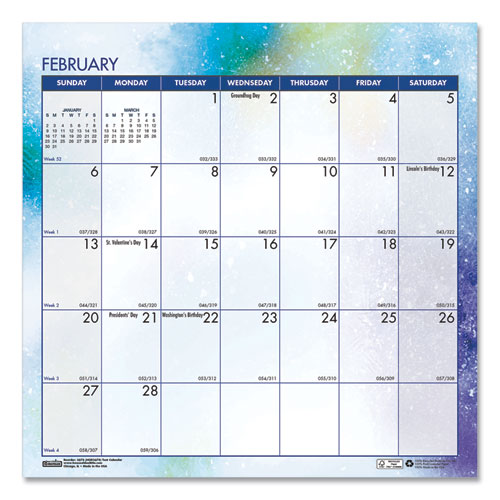 Picture of Recycled Cosmos Tent Calendar, Night Sky Artwork, 6 x 6, White/Multicolor Sheets, 12-Month (Jan to Dec): 2025