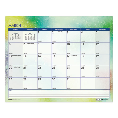 Picture of Recycled Cosmos Wall Calendar, Cosmos Artwork, 14.88 x 12, White/Blue/Multicolor Sheets, 12-Month (Jan to Dec): 2024