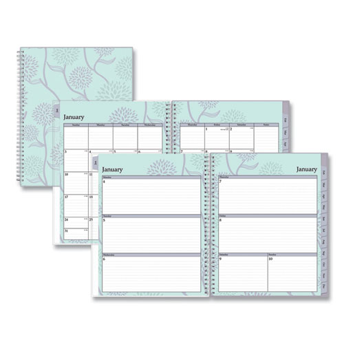 Picture of Rue Du Flore Weekly/Monthly Planner, Rue Du Flore Artwork, 11 x 8.5, Jade/Lavender Cover, 12-Month (Jan to Dec): 2023
