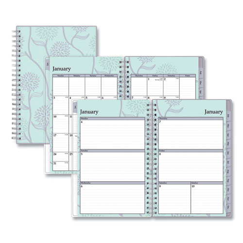 Picture of Rue Du Flore Weekly/Monthly Planner, Rue Du Flore Artwork, 8 x 5, Jade/Lavender Cover, 12-Month (Jan to Dec): 2023