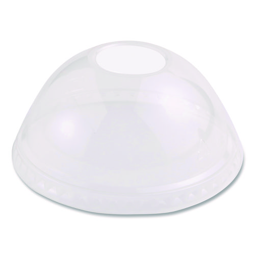 Picture of PLA Clear Cold Cup Lids, Dome Lid, Fits 9 oz to 24 oz Cups, 1,000/Carton