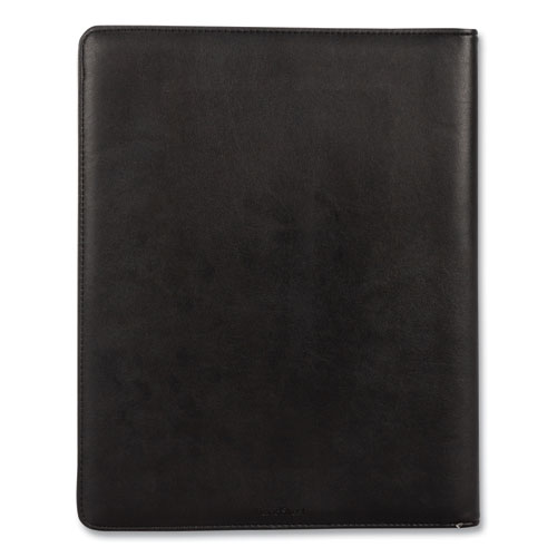 Picture of Faux-Leather Padfolio with Solar Calculator, 9 x 12 Pad, 9.75 x 12.5, Black