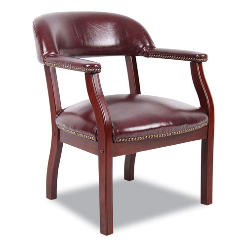 Picture of Ivy League Executive Captain's Chair, 24" x 26" x 31", Burgundy Seat, Burgundy Back, Cherry Base