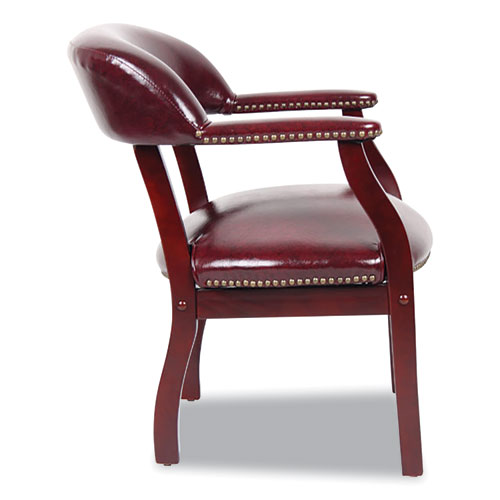 Picture of Ivy League Executive Captain's Chair, 24" x 26" x 31", Burgundy Seat, Burgundy Back, Cherry Base