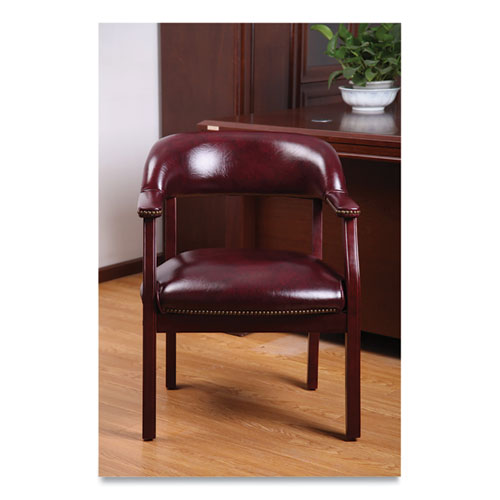 Picture of Ivy League Executive Captain's Chair, 24" x 26" x 31", Burgundy Seat, Burgundy Back, Cherry Base