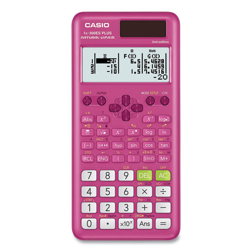 Picture of FX-300ES Plus 2nd Edition Scientific Calculator, 16-Digit LCD, Pink