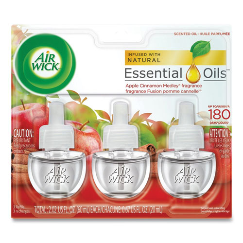 Picture of Scented Oil Refill, Warming - Apple Cinnamon Medley, 0.67 oz, 3/Pack, 6 Packs/Carton