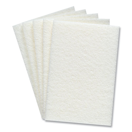 Picture of Light Duty Scouring Pads, White, 60/Pack