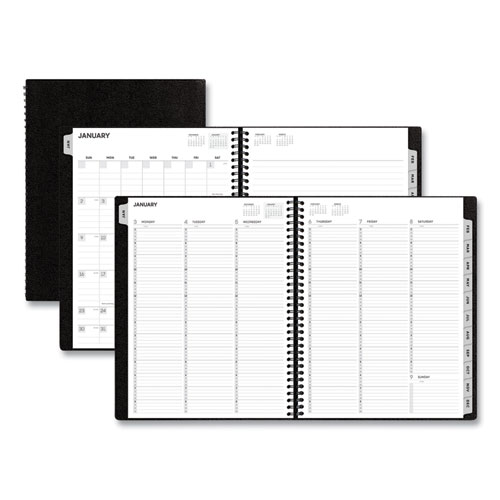 Aligned Weekly/Monthly Appointment Planner, 11 x 8.25, Black Cover, 12-Month (Jan to Dec): 2023