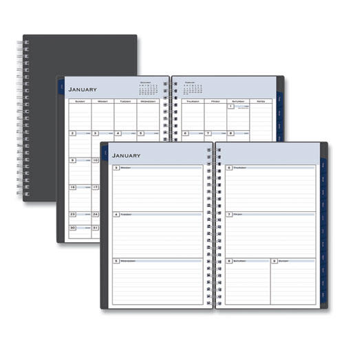 Picture of Passages Weekly/Monthly Planner, 8 x 5, Charcoal Cover, 12-Month (Jan to Dec): 2025