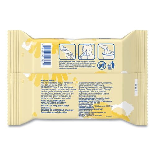 Picture of Hand and Body Wipes, Travel Pack, 1-Ply, Nonwoven Fiber, 7.3 x 7.5, Unscented, White, 25 Wipes/Pack