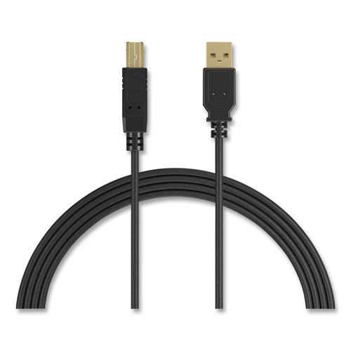 Picture of USB Printer Cable, Gold-Plated Connectors, 16 ft, Black