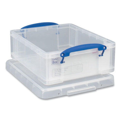 Picture of Snap-Lid Storage Bin, 2.14 gal, 11" x 14" x 5", Clear/Blue, 5/Pack