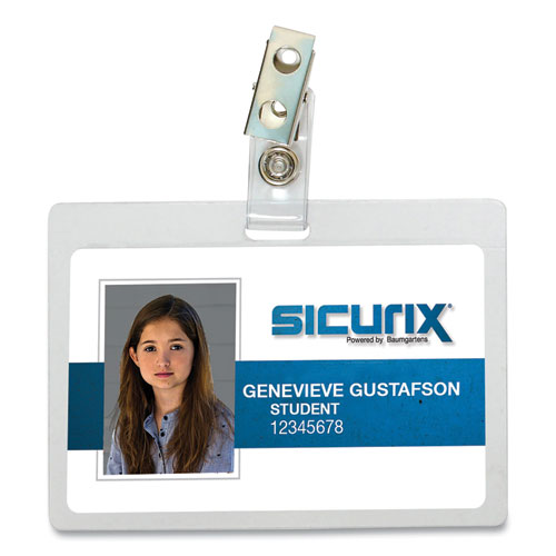 Picture of Self Laminating Badge Holder, Horizontal, 3.5 x 2.25, Clear, 25/Pack