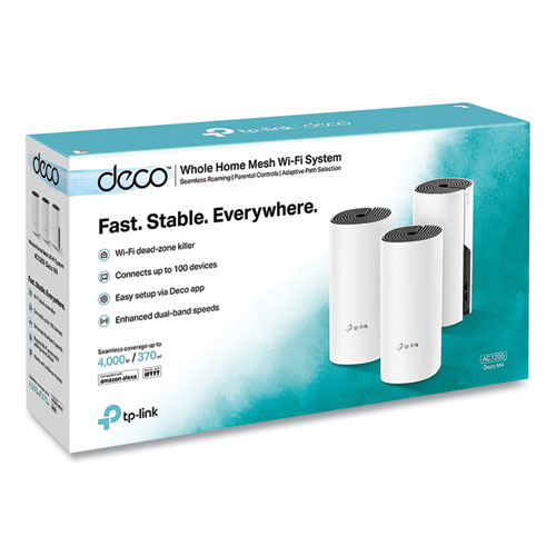 Picture of Deco M4 AC1200 Whole Home Mesh Wi-Fi System, 2 Ports, Dual-Band 2.4 GHz/5 GHz