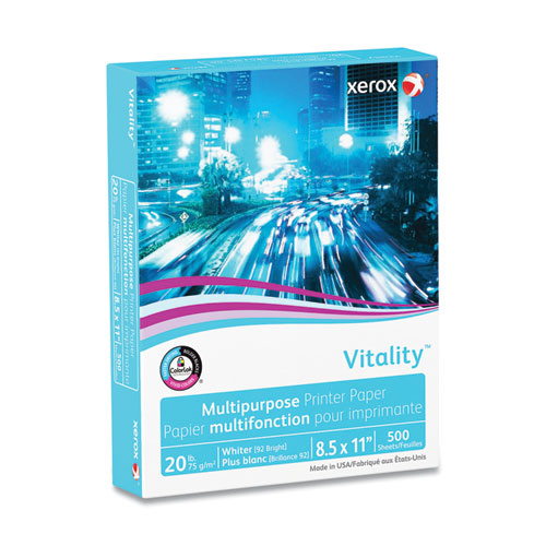 Picture of Vitality Multipurpose Print Paper, 92 Bright, 20 lb Bond Weight, 8.5 x 11, White, 500 Sheets/Ream