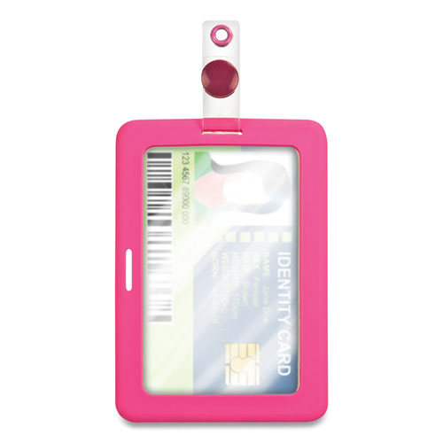 Picture of MyID Badge Holder, Vertical/Horizontal, 3 5/8 x 2 1/4, Pink, 1/ea