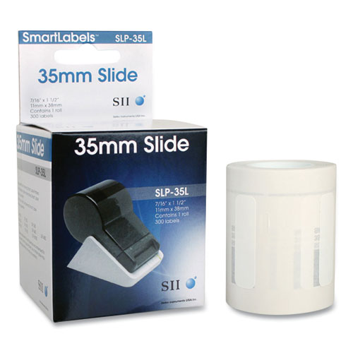 Picture of SLP-35L Self-Adhesive Small Multipurpose Labels, 0.43" x 1.5", White, 300 Labels/Roll
