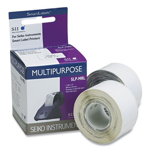 Picture of SLP-MRL Self-Adhesive Multipurpose Labels, 1.12" x 2", White, 220 Labels/Roll, 2 Rolls/Box