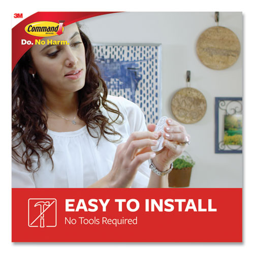 Picture of General Purpose Hooks, Large, Plastic, White, 5 lb Capacity, 4 Hooks and 6 Strips/Pack