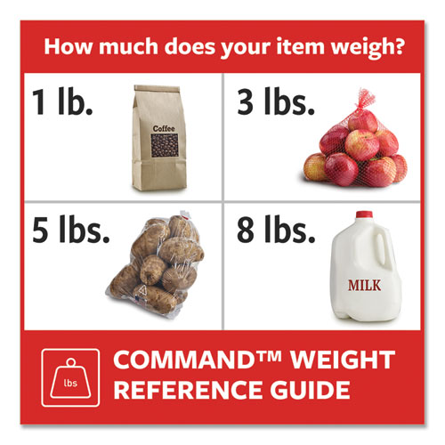 Picture of General Purpose Hooks, Large, Plastic, White, 5 lb Capacity, 4 Hooks and 6 Strips/Pack