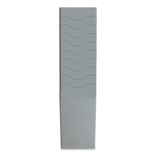 Picture of Time Card Rack, 10 Pockets, Plastic, Light Gray