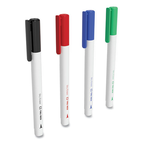 Picture of Dry Erase Marker, Pen-Style, Extra-Fine Bullet Tip, Assorted Colors, 4/Pack