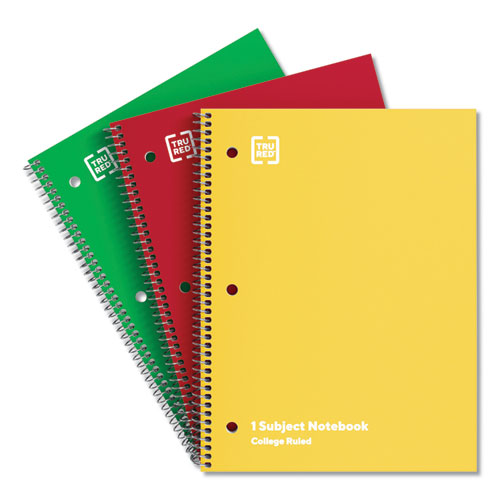Picture of One-Subject Notebook, Medium/College Rule, Assorted Covers, 10.5 x 8, 70 Sheets, 3/Pack