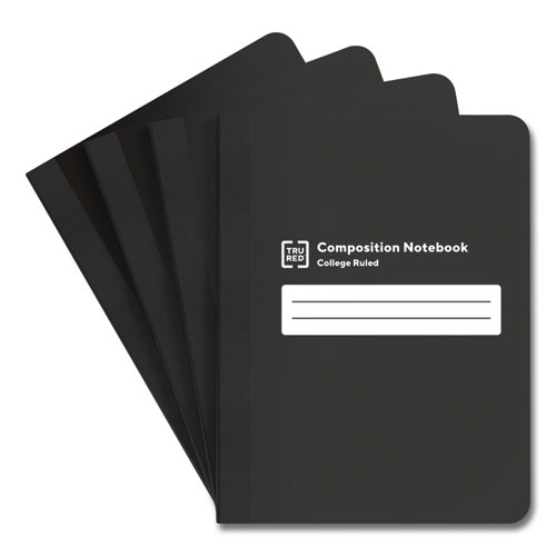 Picture of Composition Notebook, Medium/College Rule, Black Marble Cover, 9.75 x 7.5, 80 Sheets, 4/Pack