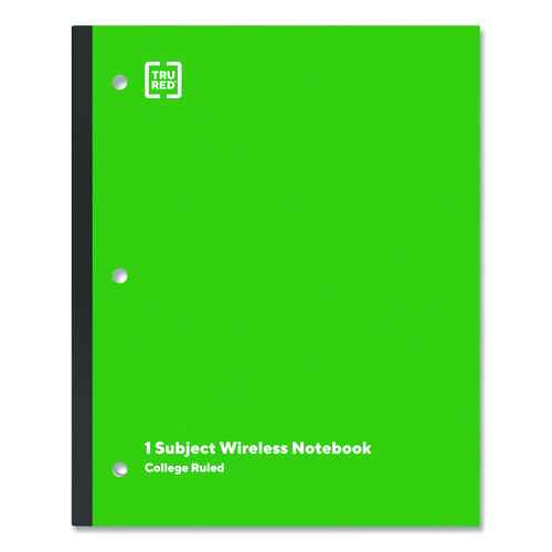 Picture of Wireless One-Subject Notebook, Medium/College Rule, Green Cover, (80) 11 x 8.5 Sheets