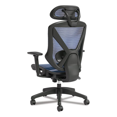 Picture of FlexFit Dexley Mesh Task Chair, Supports Up to 275 lb, Blue Seat/Back, Black Base