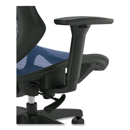 Picture of FlexFit Dexley Mesh Task Chair, Supports Up to 275 lb, Blue Seat/Back, Black Base