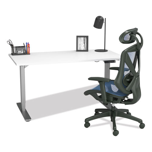 Picture of FlexFit Dexley Mesh Task Chair, Supports Up to 275 lb, Blue Seat/Back, Black Base