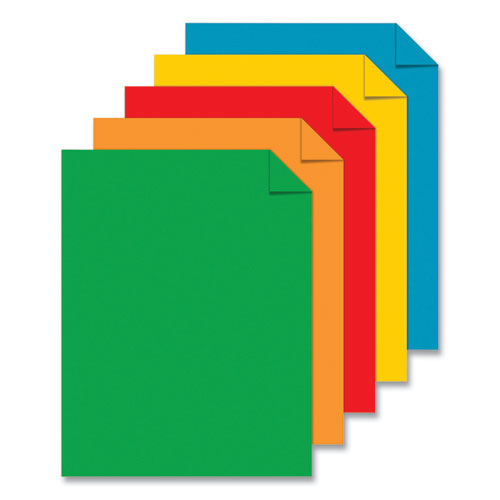 Picture of Color Cardstock, 65 lb Cover Weight, 8.5 x 11, Assorted Primary Colors, 50/Pack