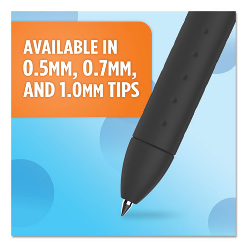 Picture of InkJoy Gel Pen, Retractable, Medium 0.7 mm, Black Ink, Black Barrel, Dozen