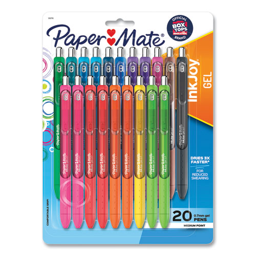 Picture of InkJoy Gel Pen, Retractable, Medium 0.7 mm, Assorted Ink and Barrel Colors, 20/Pack