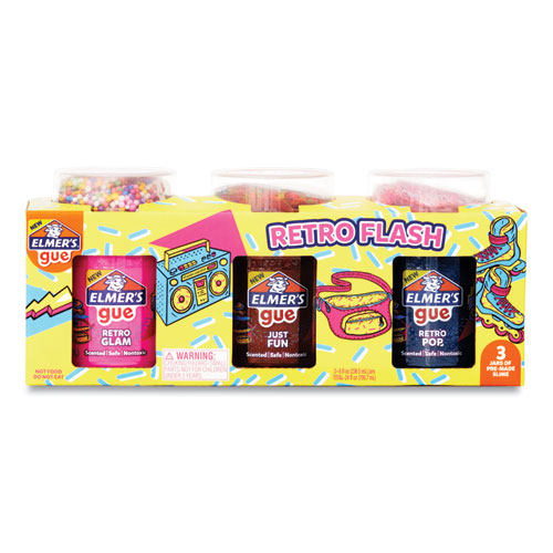 Picture of Gue Premade, Retro Flash Slime Kit, 24 oz, Assorted Colors