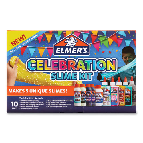 Picture of Slime Celebration Kit, 36.97 oz, Assorted Colors