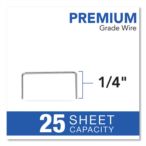 Picture of Desktop Electric Stapler Cartridge, 0.25" Leg, 0.5" Crown, Steel, 1,500/Cartridge, 2 Cartridges/Box, 3000/Box