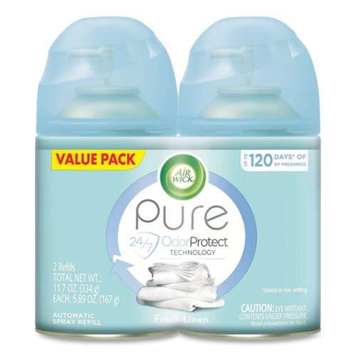 Picture of Freshmatic Ultra Spray Refill, Fresh Linen, 5.89 oz Aerosol Spray, 2/Pack, 3 Packs/Carton