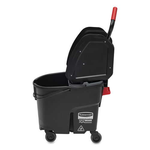 Picture of WaveBrake 2.0 Bucket/Wringer Combos, Down-Press, 35 qt, Plastic, Black