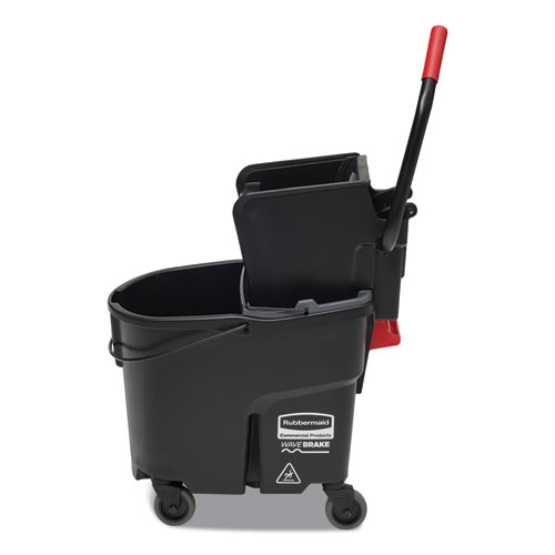 Picture of WaveBrake 2.0 Bucket/Wringer Combos, Side-Press, 35 qt, Plastic, Black