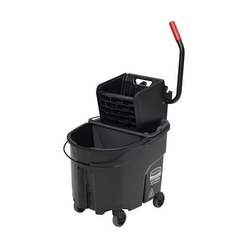 Picture of WaveBrake 2.0 Bucket/Wringer Combos, Side-Press, 35 qt, Plastic, Black